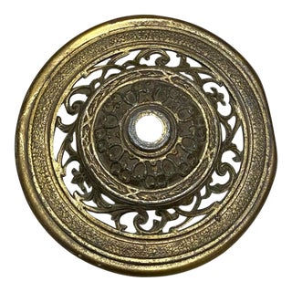 Antique Art Nouveau Style Decor Holes Bronze Ceiling Light Plate For Sale