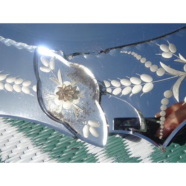 Oval Venetian Mirror with Pediment, 1950s For Sale - Image 9 of 17