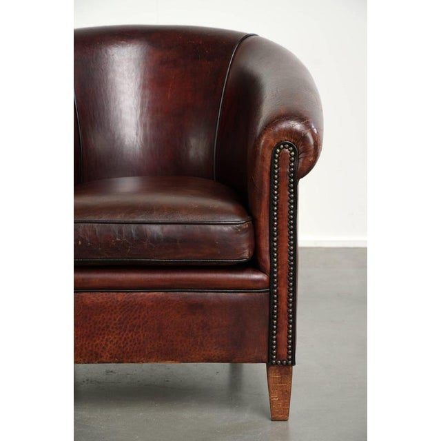 Vintage Sheepskin Club Armchair For Sale - Image 9 of 13