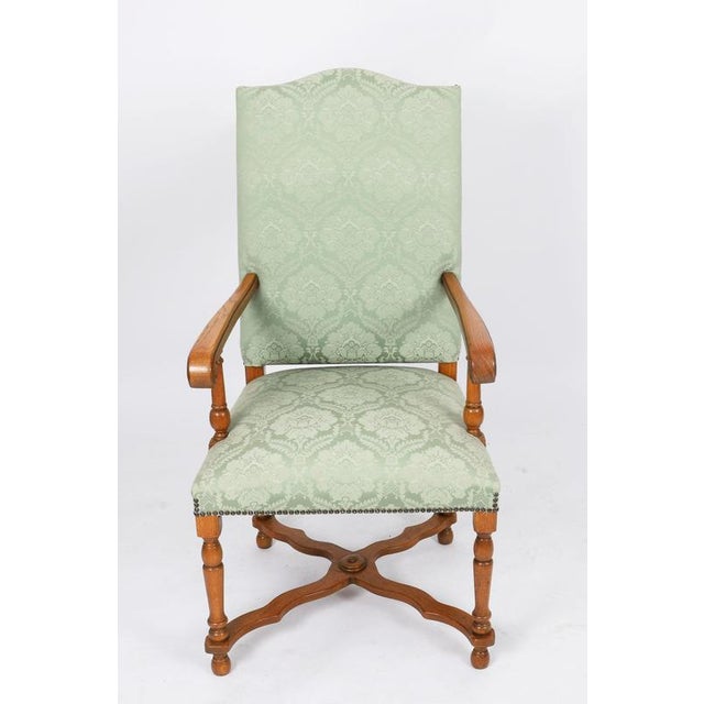 Vintage High Back Dining Chairs in Oak, Set of 8 For Sale - Image 3 of 18