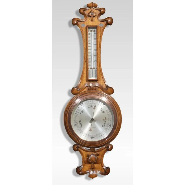 Vintage Oak Barometer, 1890s For Sale - Image 5 of 5