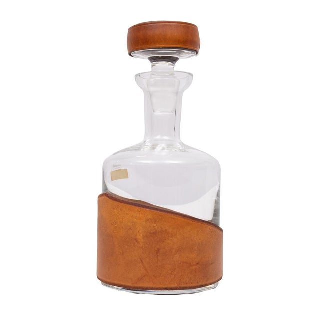 Hand Blown Leather Rapt Whiskey Bottle by Krosno, Poland, 2000 For Sale - Image 10 of 10