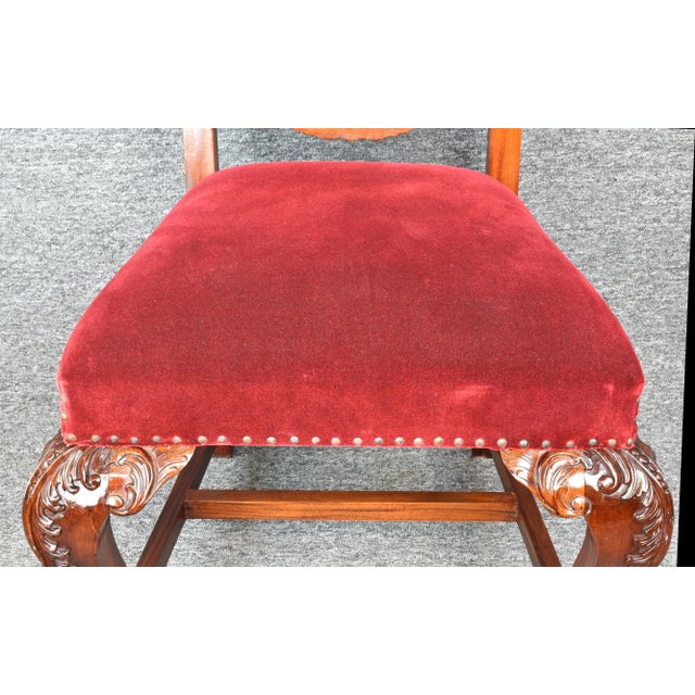 Vintage Renaissance Revival Style Lion Heads Fireside Accent Chair For Sale - Image 9 of 11