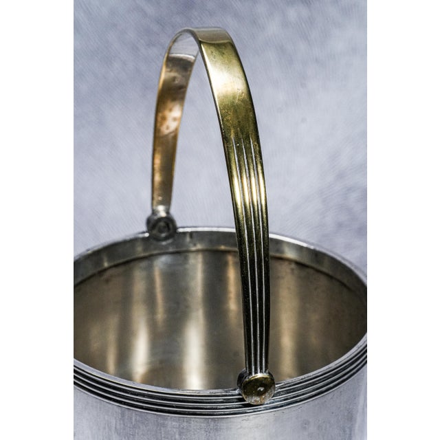1960s 1960s Classic Vintage Mid Century Modern MCM Banded Silverplate Ice Bucket Barware Home Decor For Sale - Image 5 of 17