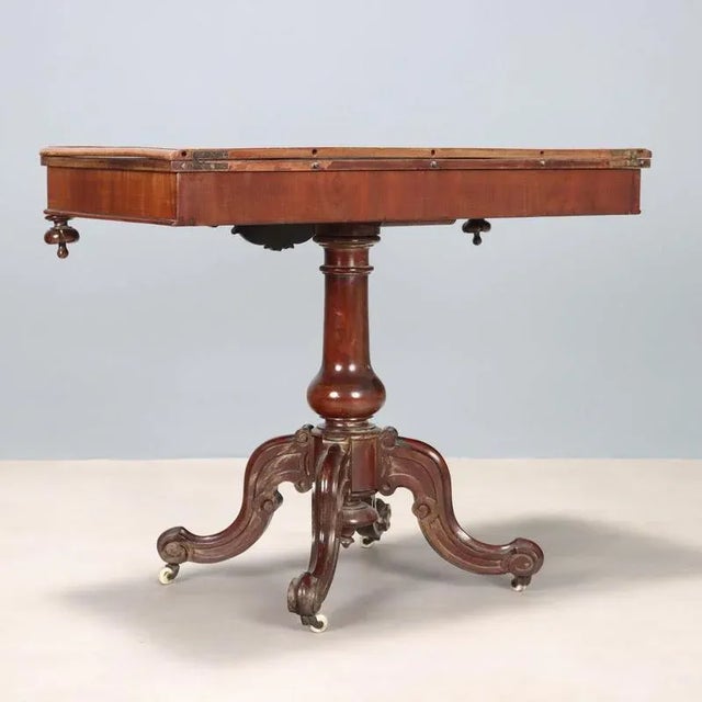 Antique Louis Philippe Carved Mahogany Game Table, 19th Century For Sale - Image 9 of 10