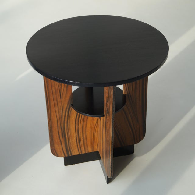 Wood Dutch Art Deco Modernist 2-Tier Side Table, 1920s For Sale - Image 7 of 18