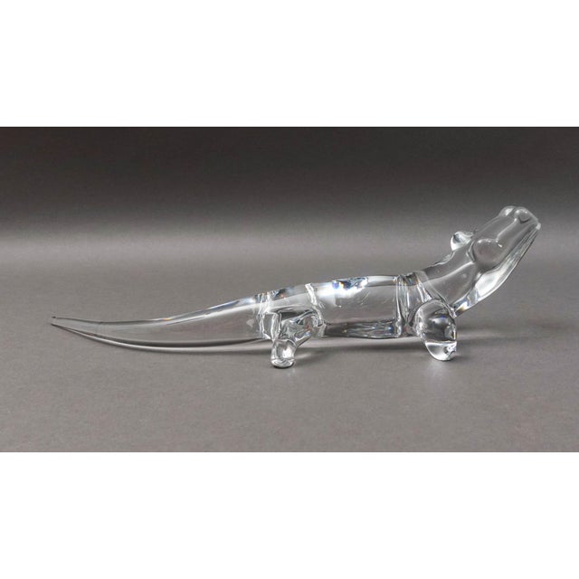 Daum Mid 20th Century Daum Crystal France Signed Alligator Glass Figurine Sculpture For Sale - Image 4 of 8