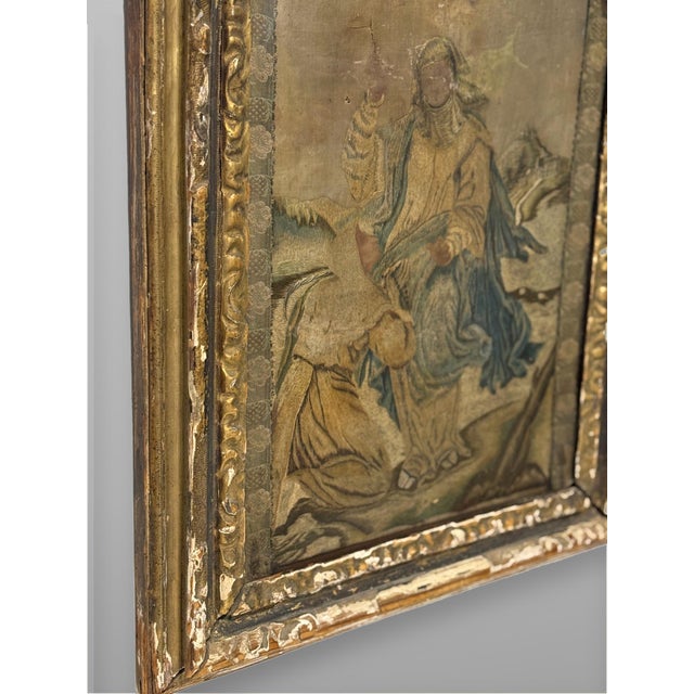 Framed Continental Silk Work "Noli Me Tangere" Stumpwork Panel, 18th Century For Sale In Providence - Image 6 of 11