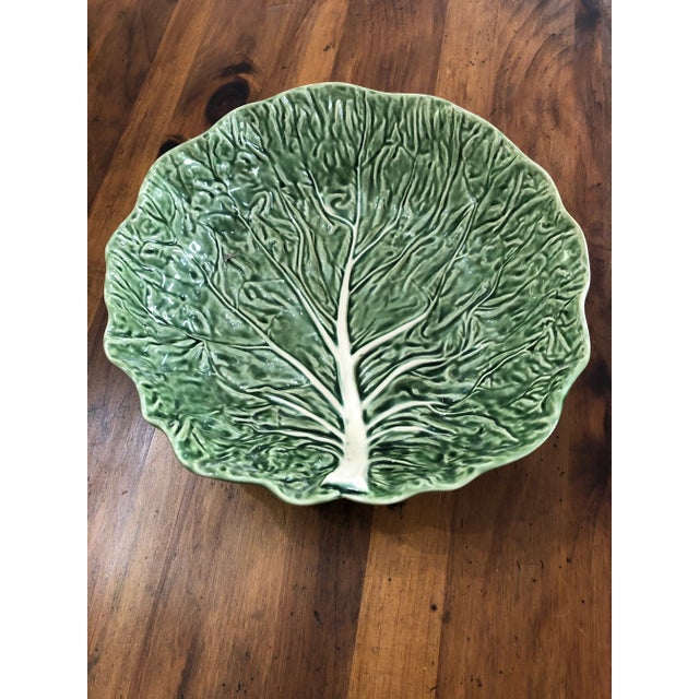 1990s Vintage 1990s Bordallo Pinhiero Majolica Cabbage Bowl For Sale - Image 5 of 5