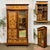 Early 20th century Art Nouveau wardrobe in pitch pine and speckled maple burl - W=1.21m D=54cm H=2.22m