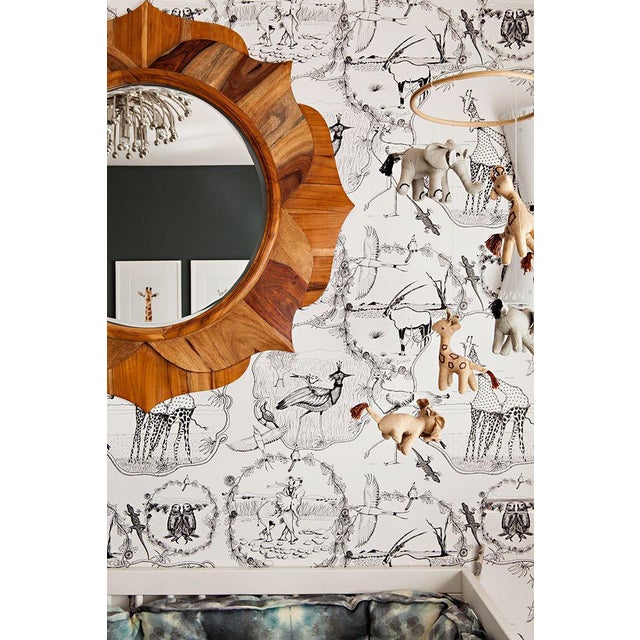 Anthropologie Anthropologie Lotus Wood Mirror For Sale - Image 4 of 6