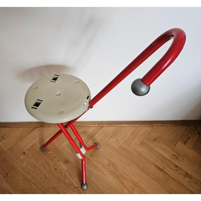 Mid-Century Ulisse Folding Stool by Ivan Loss, Sandrigarden, Italy, 1981 For Sale - Image 12 of 17