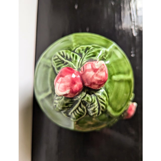 Late 20th Century Vintage Portuguese Majolica Radish Jar With Lid For Sale - Image 5 of 6
