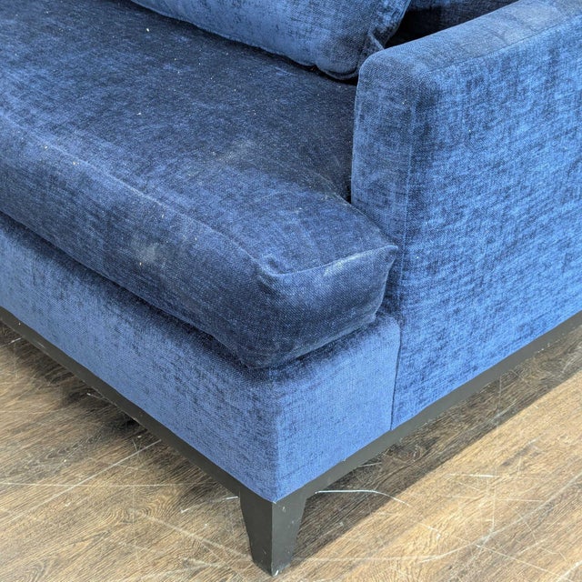Custom Made the Jones 3-Seat Deep Blue Sofa For Sale In San Francisco - Image 6 of 7
