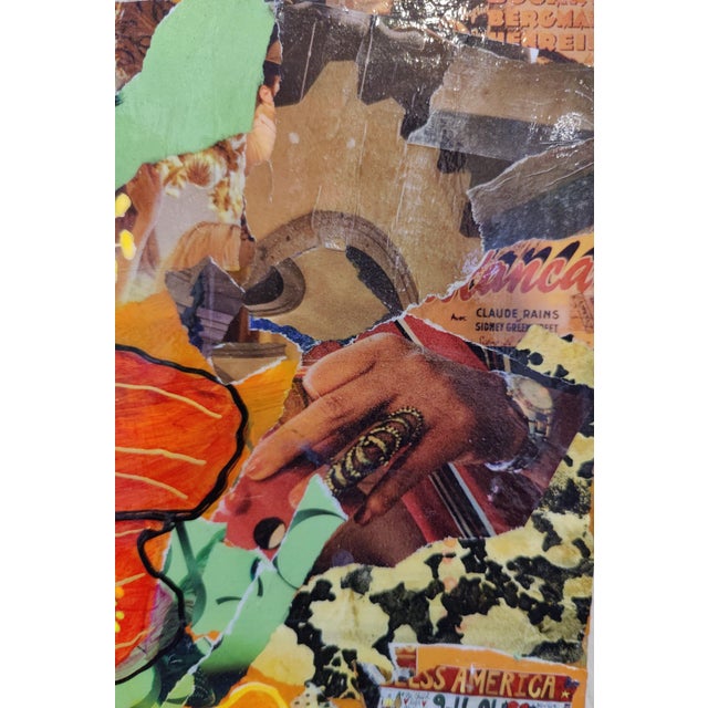 Vintage Vibrant Floral Hibiscus Collage Original Painting Signed by Vicki Silva For Sale - Image 11 of 13