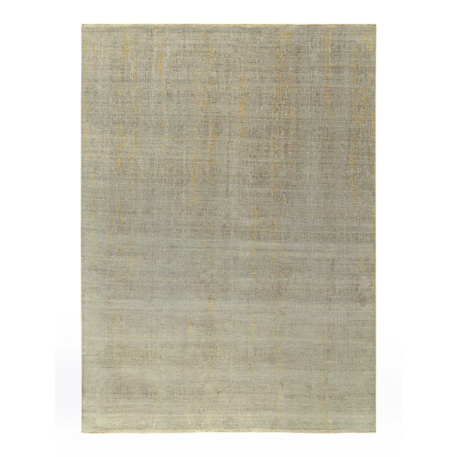 Textile Rug & Kilim’s Contemporary Abstract Rug in Blue, Silver-Gray and Gold For Sale - Image 7 of 7