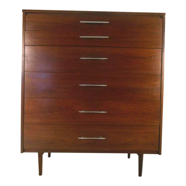 Mid-century Modern Walnut Highboy Dresser For Sale