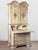 Rococo Vintage Italian Venetian Hand Painted Secretary Desk W/ Bookcase Top For Sale - Image 3 of 17