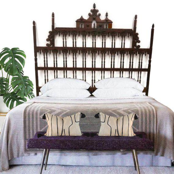 Vintage King Size Headboard Chinoiserie Pagoda Spanish ...