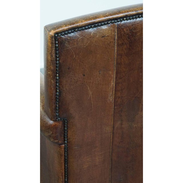 Leather Armchair with Decorative Nails For Sale - Image 13 of 14