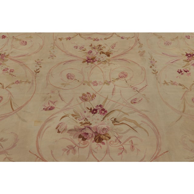Rug & Kilim Vintage French Aubusson Rug With Rose Garlands by Rug & Kilim, France, 1950-1959 For Sale - Image 4 of 9