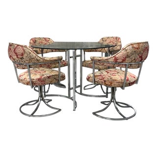 Mid-Century Modern Cal-Style Furniture Tulip Swivel Dining Set For Sale