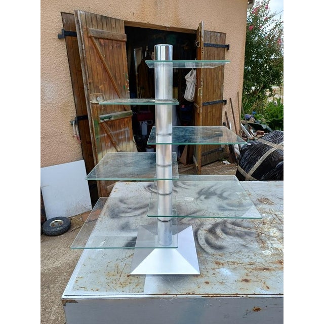 Chrome and Glass Shop Shelf Display Stand, 1970 For Sale - Image 14 of 14