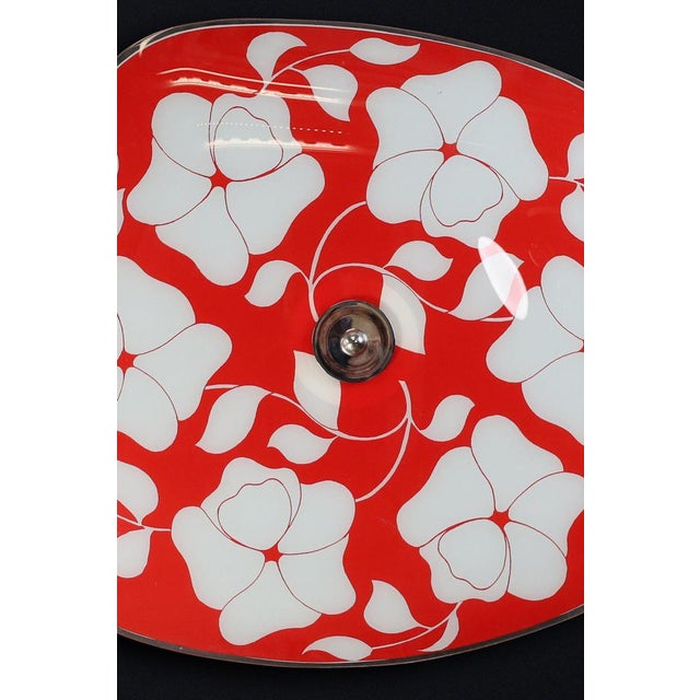 Mid-Century Glass Hanging Pendant or Wall Light from Brussels World Expo, 1958 For Sale - Image 3 of 9