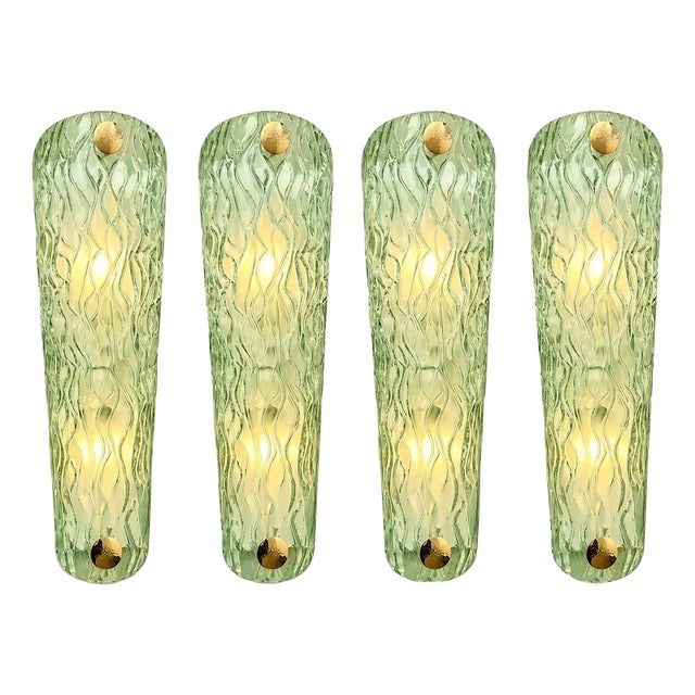 Green Murano Glass Wall Sconces by Simoeng, Set of 4 For Sale