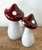 Mid-Century Modern Vintage Boho Glazed Ceramic Mushrooms - Set of 2 For Sale - Image 3 of 12