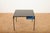 Coffee Table in Black Lacquered Metal Square Tube and Glass Top with Blue Metal Shelf For Sale - Image 3 of 11