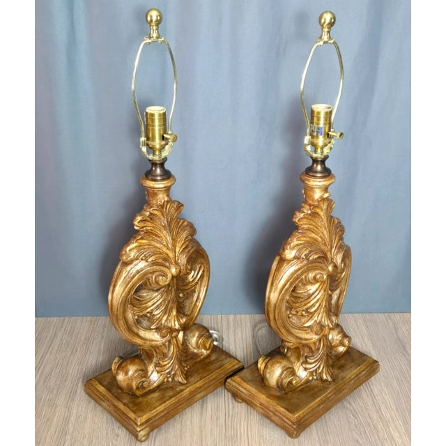 Hollywood Regency John Richard Table Lamps, Ornate W Berries & Brass Trim - a Pair For Sale - Image 3 of 13