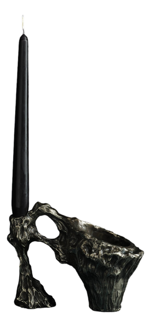 Omnia Vanitas Vanité 23 Candelabra in Patinated Cast Bronze by William Guillon