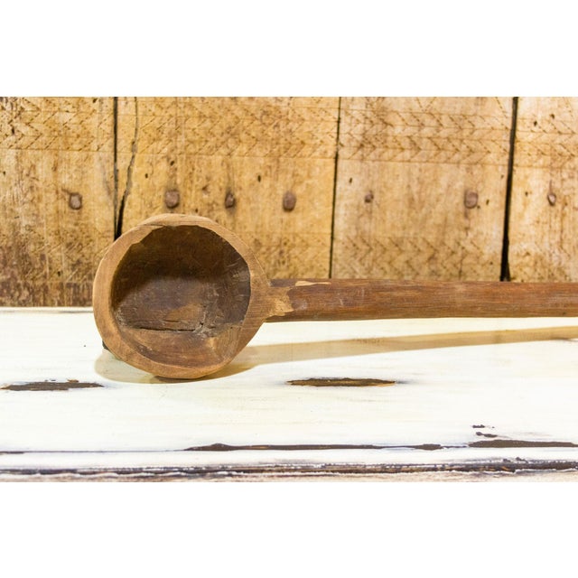 Old African Wooden Ghee Spoon Chairish