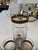 Vintage Gucci 7pc barware set: GG Logo Webbing Pitcher or Carafe with 6 high ball glasses, likely made in the 70s. Painted...