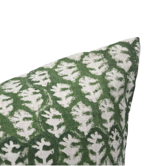Fabdivine Handcrafted Cushion Cover 20x20 Inch Floral Design Thick Linen-Wajeer For Sale - Image 6 of 8