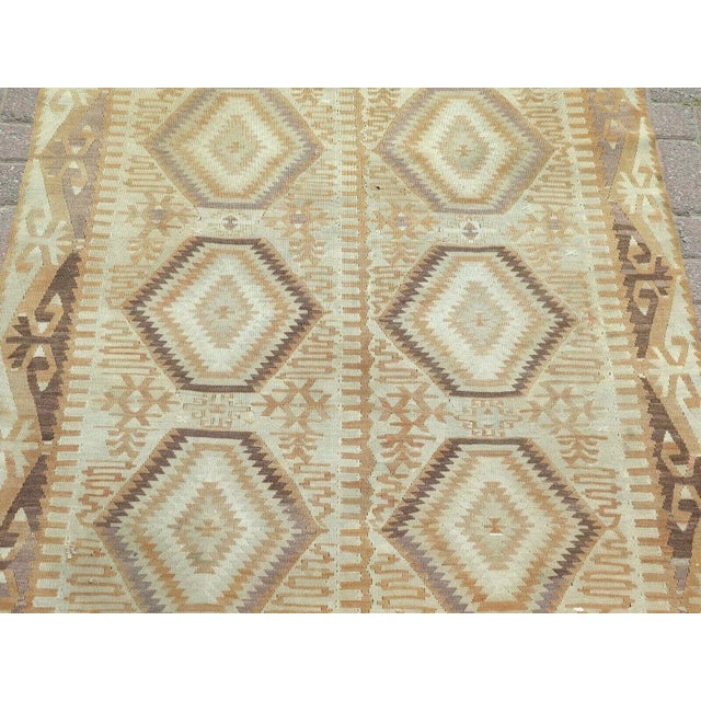 Distressed Vintage Turkish Kilim - 52"x122" For Sale In Raleigh - Image 6 of 12