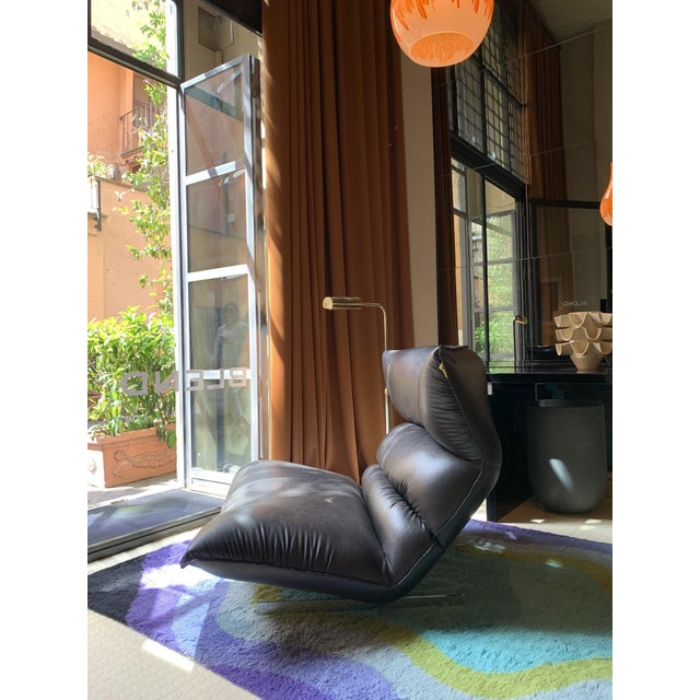 Black Canestrari Lounge Chair by Vittorio Varo for 1P, Italy, 1970s For Sale - Image 8 of 11
