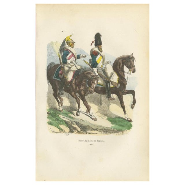 After Horace Vernet, Napoleonic Dragoons and Dragoon Sapper, 1843, Paper For Sale - Image 10 of 10