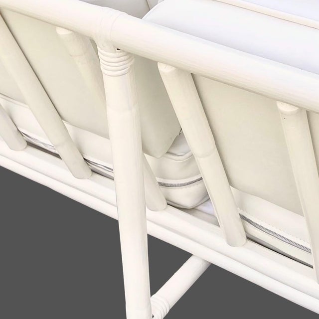 Ficks Reed 1970s Unique Mid Century Rattan/ Bamboo and Metal 3 Seat Sofa For Sale - Image 4 of 5