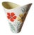 Vintage French Wide Neck Vase with Hand-Painted Flowers and Yellow Interior from Vallauris, 1960s For Sale