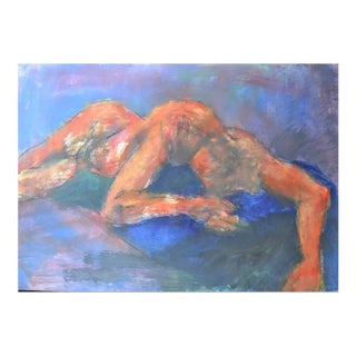 Angela Lyle "Sleeping" Mixed Media Painting on Paper For Sale