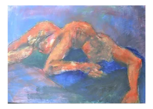 Angela Lyle "Sleeping" Mixed Media Painting on Paper