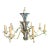Vintage French Tole Painted Blue/White Chandelier With Candle Lights For Sale