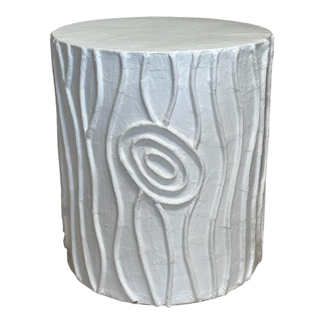 Modern Paper Machete Tree Trunk Form Side End Table | Chairish