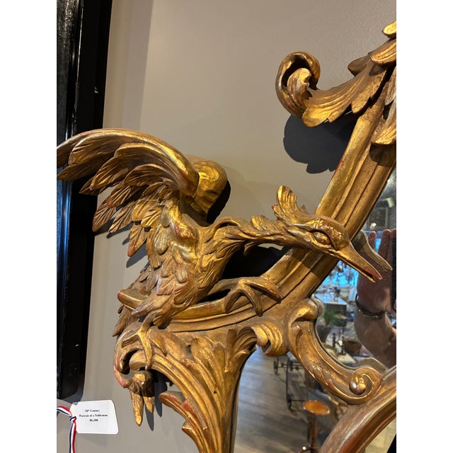 Mid 18th Century 18th Century Pair of French Gilded Mirrors With Chinese Cranes For Sale - Image 5 of 12