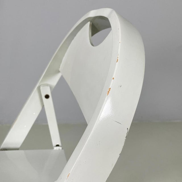 Mid-Century Modern Italian Grey Wood Folding Chair Tric attributed to Castiglioni for Hille, 1960s For Sale - Image 10 of 18