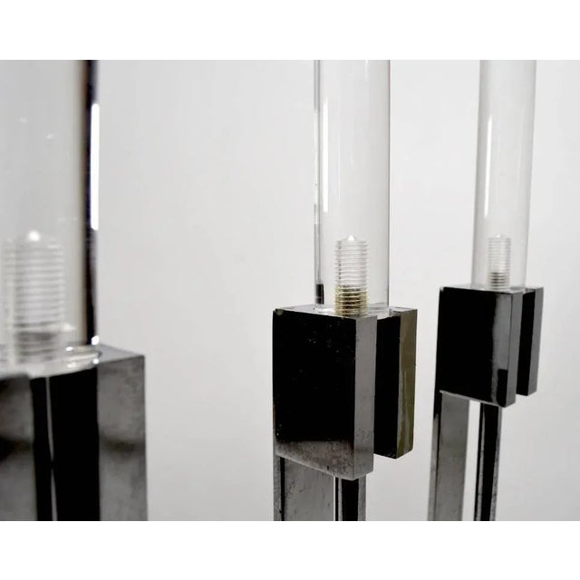 Mid 20th Century Chrome and Lucite Fireplace Tool Set For Sale - Image 5 of 6