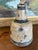 Signed Vintage Studio Pottery Vase by Matay, Hand Thrown Stoneware With Speckled Glaze and Cobalt Brush Accents. For Sale - Image 4 of 10