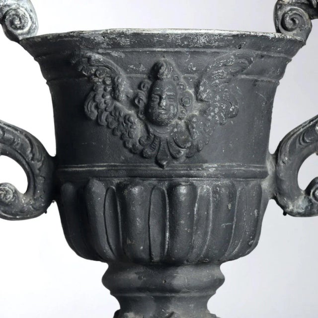 Pair of English Lead Urns For Sale In Wichita - Image 6 of 12